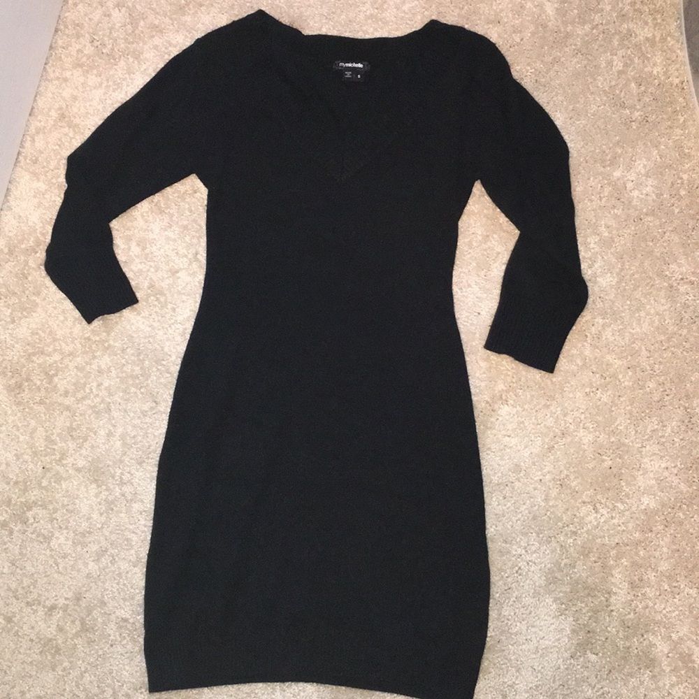 Black Bodycon Sweater Dress